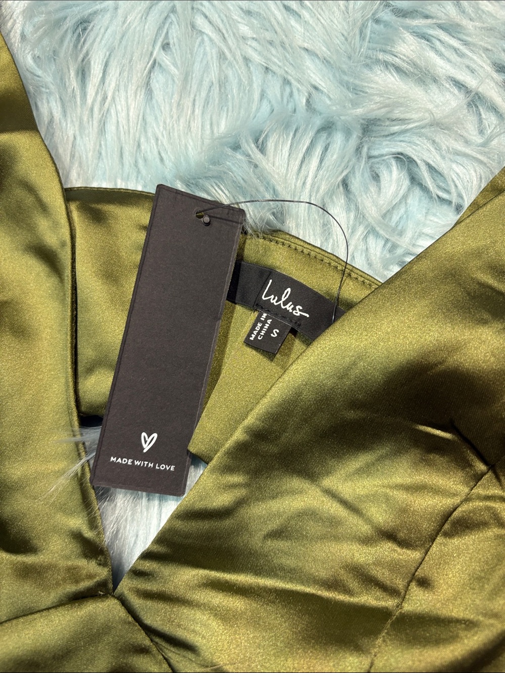 NWT Lulus Unmatched Elegance Olive Satin Sleeveless Midi Dress - Picture 4 of 9